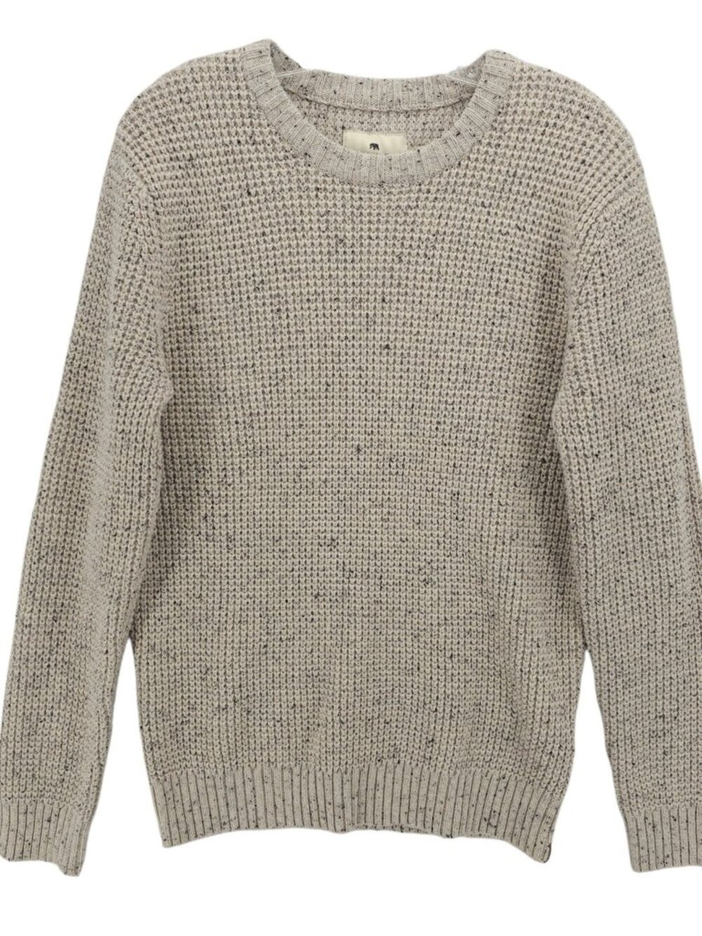 THE NORMAL BRAND Waffle Knit Sweater Pullover Cream Gray Heather Men's MEDIUM